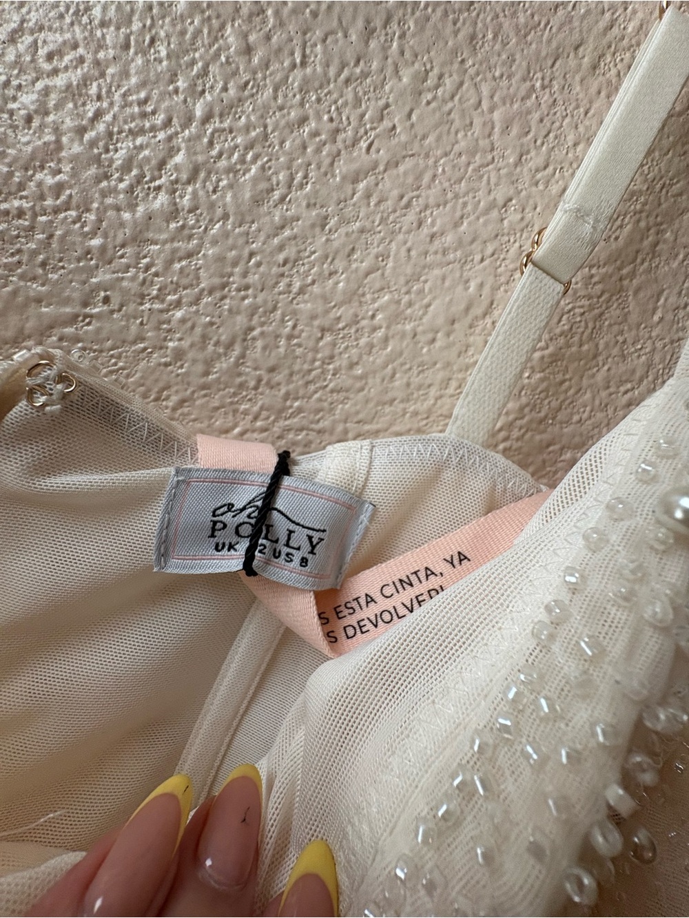 Oh Polly Ivory Embellished long dress - Picture 9 of 11